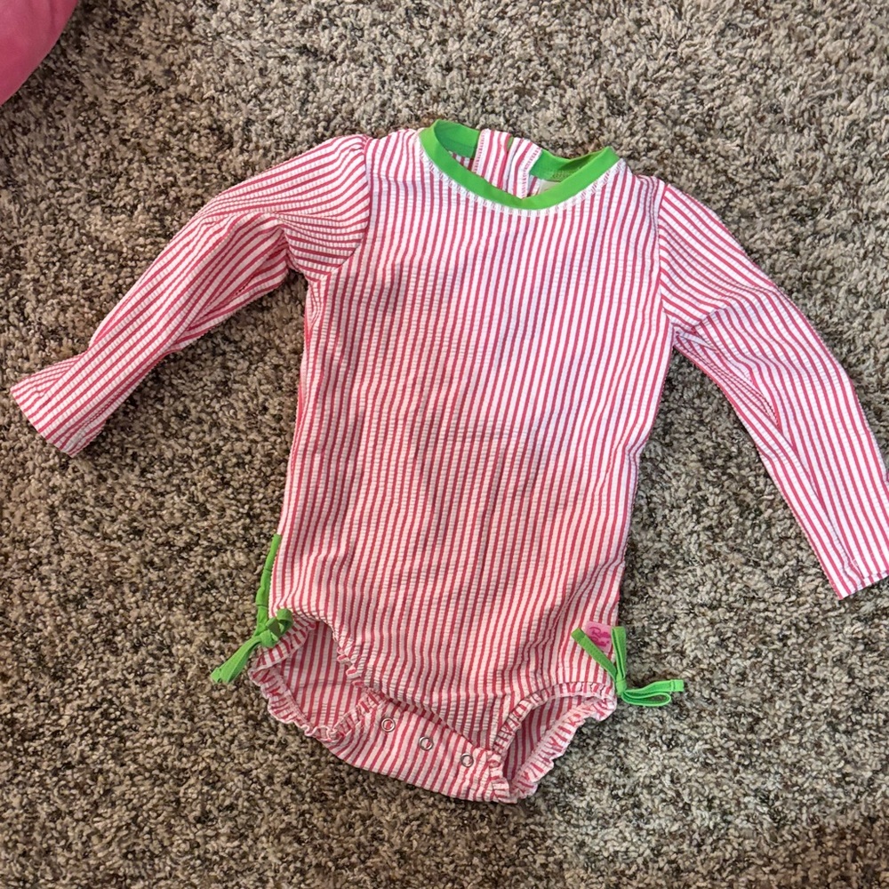 Striped Long Sleeve Baby Swim